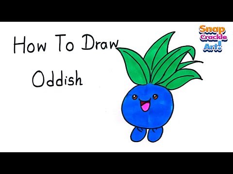 How To Draw Oddish Step By Step | Grass/Poison Type Pokémon
