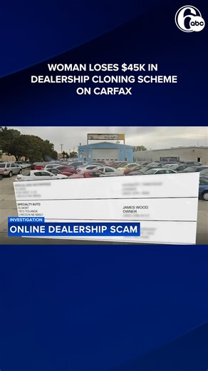 It happened after a criminal network used the site in an elaborate scheme to dupe her. https://6abc.com/post/doylestown-bucks-county-woman-loses-45k-dealership-cloning-scheme-carfax-investigation/16287160/ | 6abc Action News