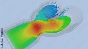 CFD simulation Computational fluid dynamics - pipe fitting airflow simulation