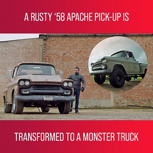 339K views · 4.7K reactions | After Ant's unexpected and overbudget purchase of a well worn '58 Apache, the Goblin team get busy transforming the old pick-up into a monster truck for the modern age. | Love Motoring | Facebook