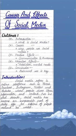 “Causes and Effects of Social Media Essay | Handwritten Notes | BA / FA / Students” #shorts