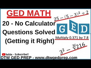 GED Math 2025 - 20 No Calculator Questions Solved(Getting it Right GED 2025)