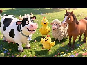 The Cow Says Moo | Farm Animal Sound Rhyme for Kids | Nursery Rhymes & Songs for Children