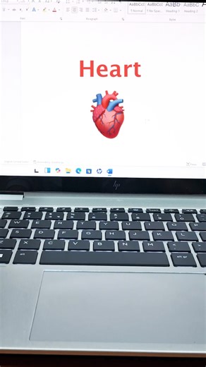 Anatomical Heart MS Word Symbol Shortcut Key #anatomy #heart #asmr #shorts #computer