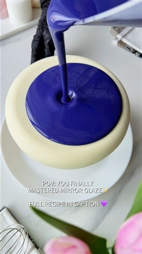 The most beautiful mirror glaze 💜 Save this recipe!