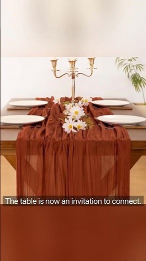 Transform Your Table with Socomi Terracotta Cheesecloth Runner