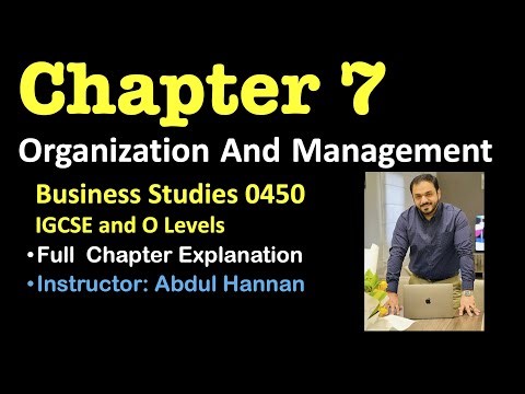 Chapter 7 Organisation And Management |Business Studies| IGCSE And O Levels |