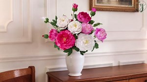 Yastouay 3 Bouquets Peonies Artificial Flowers with 22'' Long Stems, Latex Real Touch Faux Peony Flowers, Fake Peonies Bouquet for Table Centerpieces, Vases Home Wedding Party Decor (Mixed Pink)