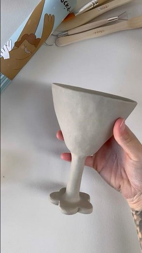 How to make your own glass 🍸 a fun diy clay creation to spark joy 🤩 #clay #pottery #athomepottery