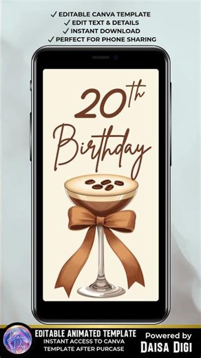 Coffee Birthday Invitation Video | Cozy Canva Animated Invite