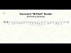 Tuba B-Flat Scale Practice in Half-Quarter All-State Pattern (primary octave)
