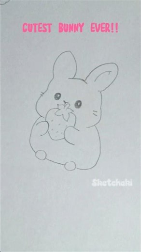 You Need to Try This Adorable Bunny Drawing 🐰🍓 #drawing #animalart #drawing4kids #howtodraw
