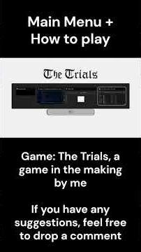 The Trials, Main Menu #gaming #games #dev #gamedev #python #tkinter