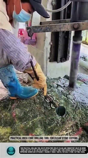 Practical rock core drilling tool for clean stone cutting #tools