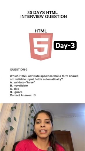 HTML Interview Question Day 3 #shorts #shorts #frontenddeveloper #viralvideo #interview