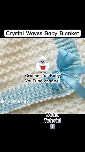 You’ll Love It!💕 Crystal Waves Baby Blanket New Crochet Pattern #crochetforbaby #shorts