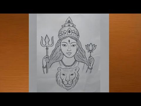 Durga Maa Drawing with Pencil | Simple Sketch for Beginners