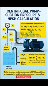 CENTRIFUGAL PUMP-SUCTION PRESSURE & NPSH CALCULATION #fblifestyle | 𝐄𝐥𝐞𝐜𝐭𝐫𝐨𝐧𝐢𝐜 𝐂𝐨𝐦𝐩𝐨𝐧𝐞𝐧𝐭𝐬