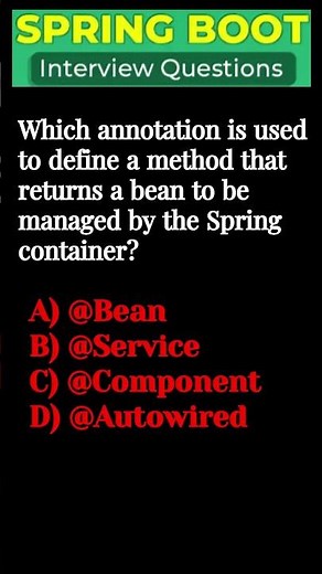 Spring and Spring Boot Interview Questions - 16 | #springinterview #springbootinterviewquestions
