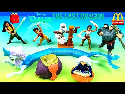 2021 McDONALD'S DISNEY RAYA AND THE LAST DRAGON MOVIE HAPPY MEAL TOYS COMPLETE SET 8 UNBOXING REVIEW