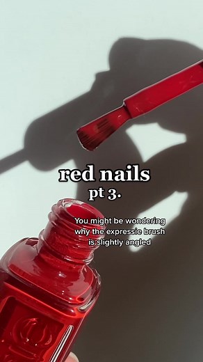 Essie Red Nails: Quick Dry Manicure Tutorial with Expressie Brush
