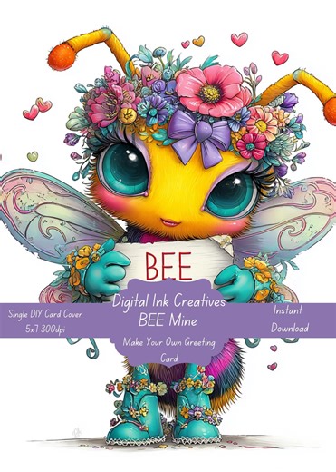 BEE Mine Valentine Card – Funny Cute Bee Pun Card, Quirky DIY Printable for Him or Her - Etsy