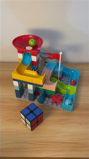 Marble Run Slide Blocks 04.11e 🔵🔴🟡 Satisfying Build #marblerun #asmr #marblerace