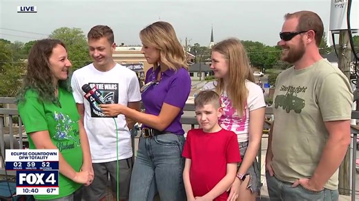The Sharp family is in Ennis for the total eclipse. They flew in from New Zealand, and their main takeaways from Texas so far are everything is bigger in Texas, it's hot, and Buc-ee's. WATCH LIVE eclipse coverage here: https://www.fox4news.com/live | FOX 4 News
