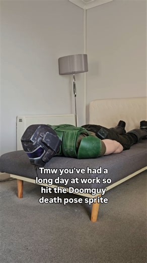 𝕯𝖔𝖔𝖒𝖊𝖉 𝕲𝖆𝖛 on Instagram: "Ultra Nightmare runs be like: . Keywords: Doom, Slayer, Doomguy, cosplay, cosplayer, classic, 1993, pixels, retro, gaming, video, games, 90s, tired, rest, pose, memes, fps, game, shitpost, lol, real, relatable, work, job, lie down, old-school, difficult, difficulty, . #doom #doomguy #cosplay #memes #real"