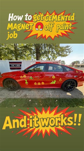 How to remove cemented magnets from cars paint job! 🧲🚗🪪 #howto #tutorial #carpaint #carmagnets | Brena Orion Boycik