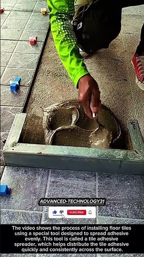 Floor Tile Installation Using a Tile Adhesive Spreader !! #innovation #tool #ideas