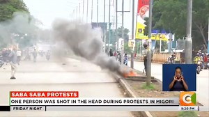 Saba Saba protests: Saba Saba Day protests affect several parts of the country. Fmr Laikipia governor Ndiritu Muriithi arrested in Nyahururu. Irate mob storms Migori County Referral Hospital. One person was shot in the head during protests in Migori #FridayNight | Citizen TV Kenya