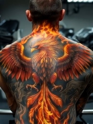 Full Back Phoenix Tattoo Process | Final Reveal #tattoo #realstictattoo #ink #fpy #b