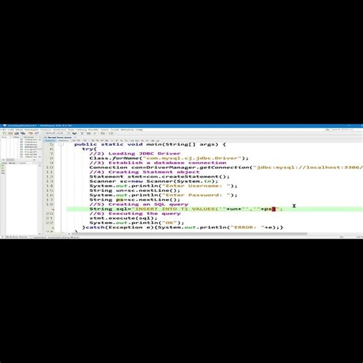 04 21 Developing A Login Application Using Jdbc And Mysql SHORTS 7of15