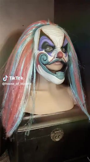 Male - Teal & Red Clown Mask - Etsy