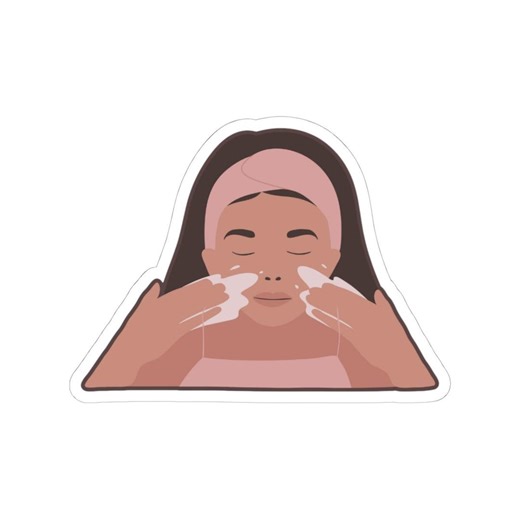 Girl Washing Face Sticker | Skincare Self-care - Etsy