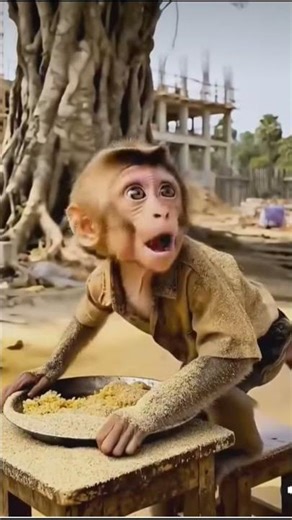 A poor monkey very hard work sad difficult life #funny #comedy #short #viral #trending #search #ai