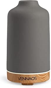 Essential Oil Diffuser – 100ml Ceramic Aromatherapy Diffuser for Home, Office, Yoga – 7 LED Lights and 4 Timer Modes Scent Diffuser – Ultra Silent Oil Diffuser Large Room – Cute Packaging