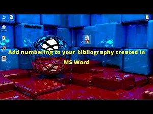 How to Add Numbering to your Bibliography in Word | #add_numbering_to_your_bibliography
