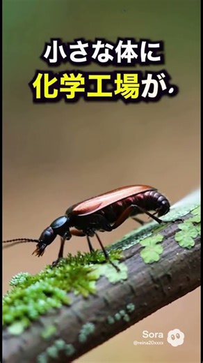 体内でお湯レベルの爆発を連射する爆撃甲虫、もはや携帯ケミカル砲…🐞💥#動物雑学 #爆撃甲虫 #物理バグ