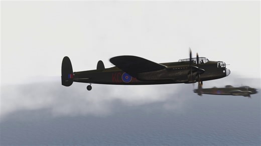 RAF Lancasters in broad daylight - sortie rendered in Blender