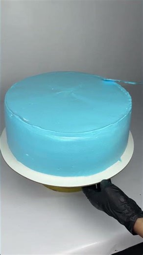 Perfect Blue Cake with Clean Border Piping – So Satisfying #cake