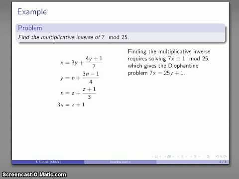 Finding Inverse Mod N