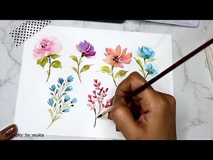 Loose Watercolor flowers painting / Easy watercolor painting tutorial for beginners