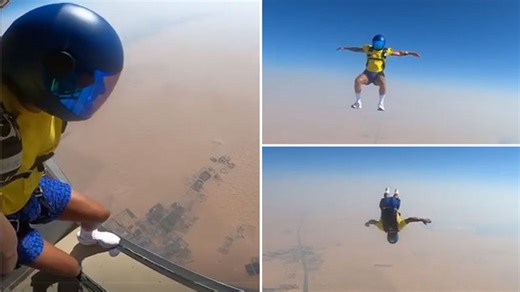 Lewis Hamilton enjoys skydiving experience... 10 times in one day