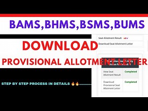 Provisional Allotment letter Download 🔥Step by step process 🔥Ayush counselling 🔥 aaccc counselling