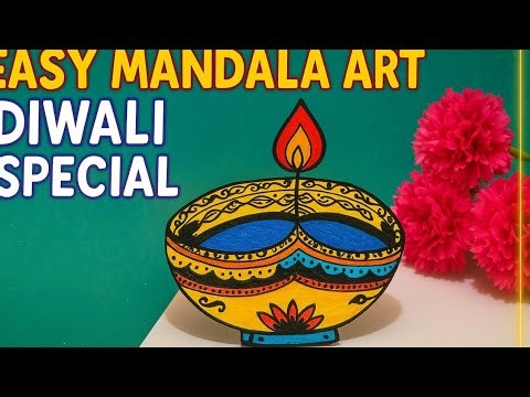 ✨ Easy Diwali Mandala Art | Beautiful Diya Drawing for Beginners#diwali #mandala #easy #forbeginners