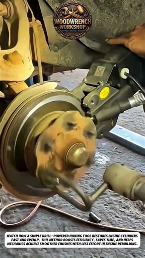 This Drill Trick Cleans Engine Cylinders FAST | Engine Block Honing Hack #usa #tricks #mechanic