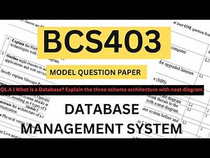 BCS403 | DATABASE MANAGEMENT SYSTEM | MQP SOLUTIONS SET-01 | MODULE-01 | Q.01A | three schema