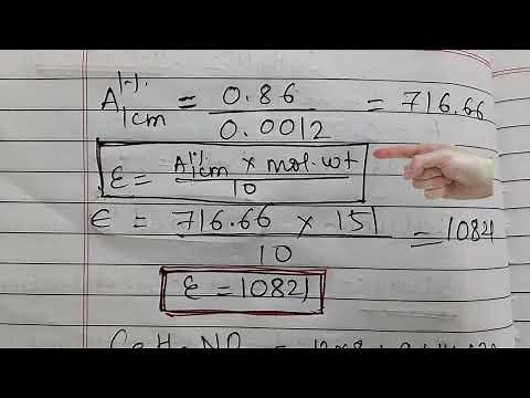 Calculation of molar absorptivity | microgram/ml to Moles/Litre | A1% 1cm to molar absorptivity